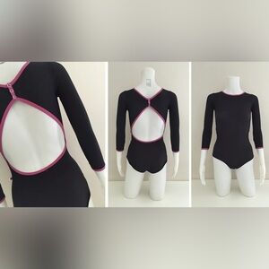 Custom White Yumiko Leotard — Small Nylon Larissa w/  3/4 Sleeve